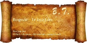 Bognár Trisztán névjegykártya